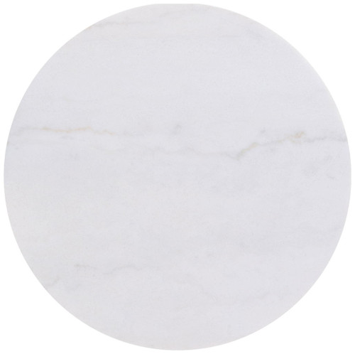 Jason Round White Marble Top Coffee Table Honey Brown