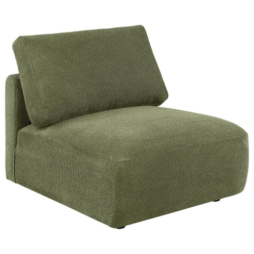 Elysia Chenille Upholstered Modular Armless Chair Green