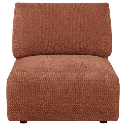 Elysia Chenille Upholstered Modular Armless Chair Coral