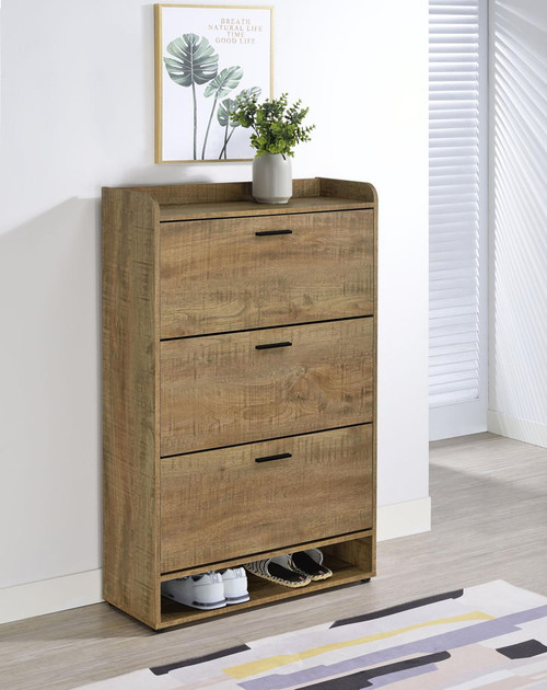 Denia 3-tier Engineered Wood Shoe Storage Cabinet Mango
