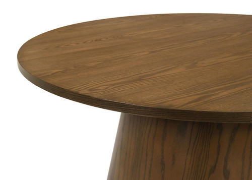 Franklin Round Wood Pedestal Side End Table Dark Brown