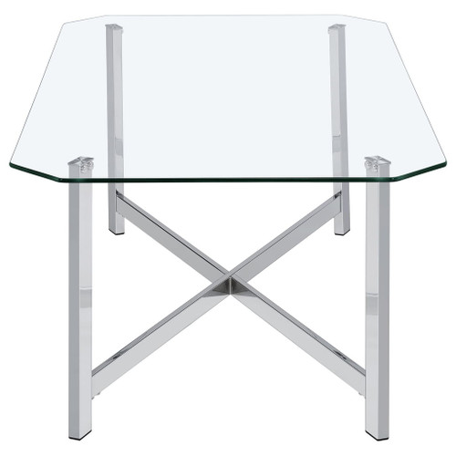 Cronin Rectangular Tempered Glass Top Cocktail Coffee Table Chrome