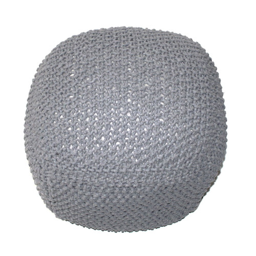 Semi Rounded Pouf, Cable Knitted, Perfect Seating