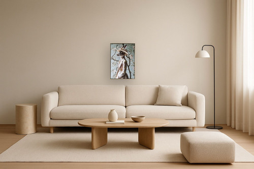 Garden Hare II Hand-Embellished Canvas In Frame - Gold / Brown