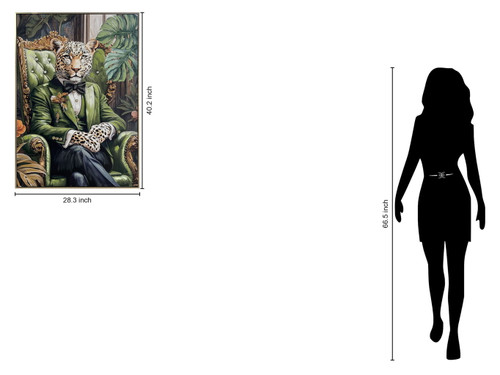 Emerald Aristocrat Hand-Embellished Canvas In Frame - Green / Gold