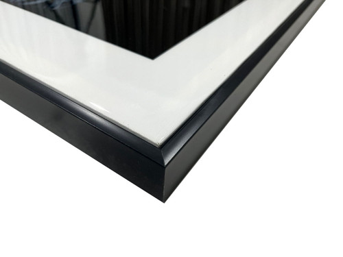 Midnight Stalker I Gloss Canvas With Rocks In Frame - Black / White