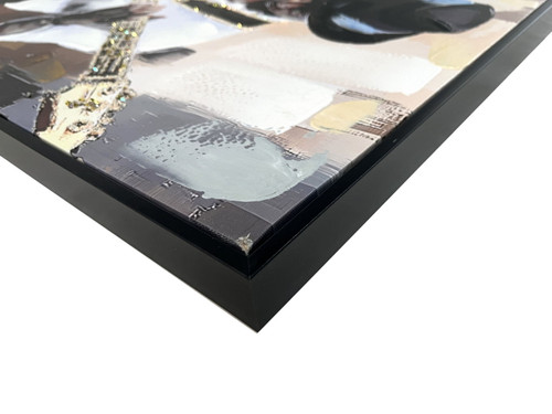 Midnight Riff II Hand-Embellished Canvas In Frame - White / Cream