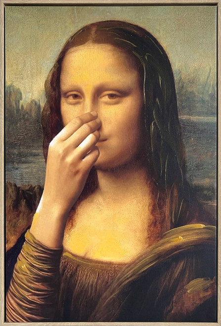 Wry Masterpiece Hand-Embellished Canvas In Frame - Brown / Beige