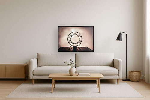 Backboard Glow Canvas In Frame - Purple / Sepia