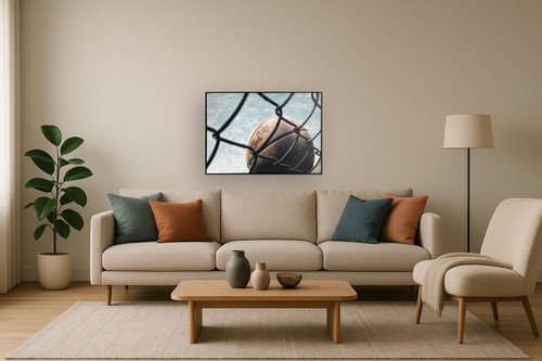 Fence Line Court Canvas In Frame - Black / Blue