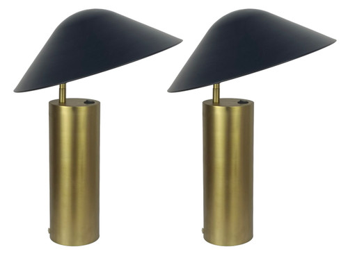 Sculpted Glow Metal Accent Lamp (Set of 2) - Brushed Gold / Matte Black
