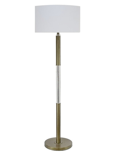 Golden Brilliance Metal & Seeded Crystal Floor Lamp With Night Light - Matte Golden Bronze