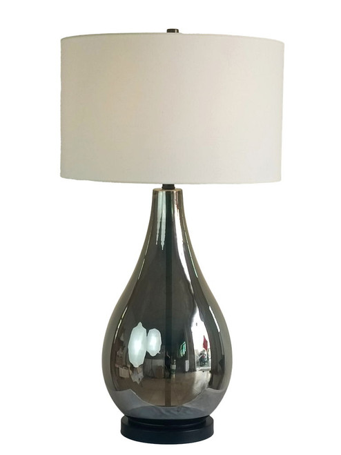 Smoke Pearl Essence Glass & Metal Table Lamp (Set of 2) - Smoke Pearl / Matte Black