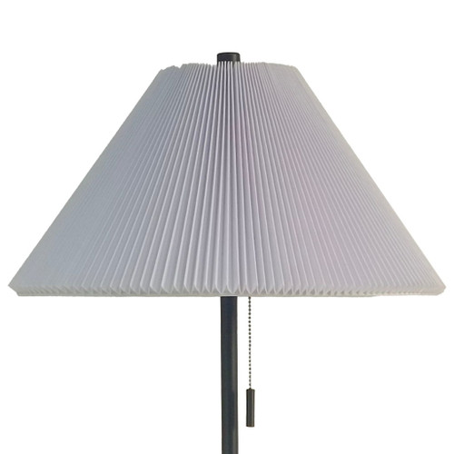 Conical Oasis Metal Floor Lamp - Matte Black / White
