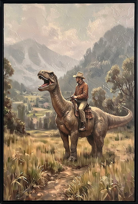 Jurassic Trail I Textured Canvas In Frame - Black / Brown