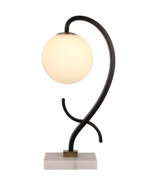 Lunar Loop Metal & Marble Accent Lamp (Set of 2) - Matte Black / White