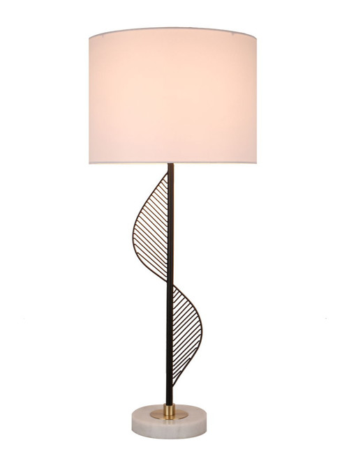 Spiral Radiance II Metal & Marble Table Lamp (Set of 2) - Matte Black / White