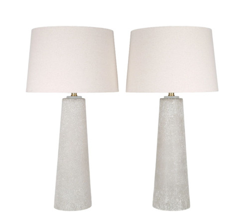 Mystic Frost Glass Table Lamp With Night Light (Set of 2) - Frosted Glass / Frosted Crystal