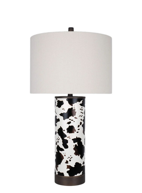 Painted Plains PU Leather & Metal Table Lamp (Set of 2) - Cowhide / Oil Rubbed Bronze
