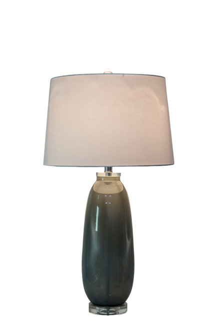 Crystal Breeze Art Glass & Crystal Table Lamp (Set of 2) - Gray Cloud / Clear Crystal