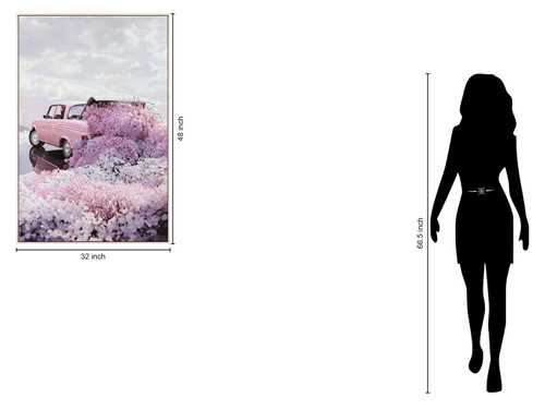 Blush Getaway Gloss Canvas In Frame - Pink / White