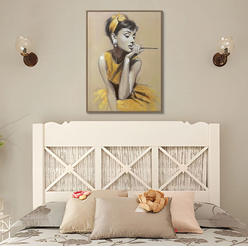 Golden Muse I Hand-Embellished Canvas In Frame - Gold / Beige