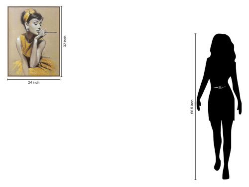 Golden Muse I Hand-Embellished Canvas In Frame - Gold / Beige