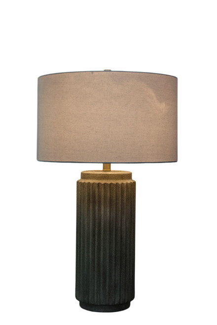 Ribbed Essence Ceramic Table Lamp (Set of 2) - Ribbed Stonewash