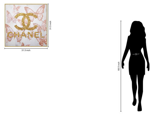 Glam Flutter II Gloss Canvas With Rocks In Frame - Blush / Gold