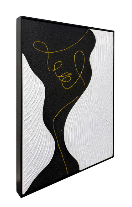 Contour Muse I Hand-Painted Canvas In Frame - Black / White