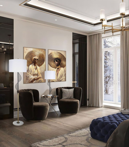 Sunlit Muse II Hand-Embellished Canvas In Frame - Beige / Brown