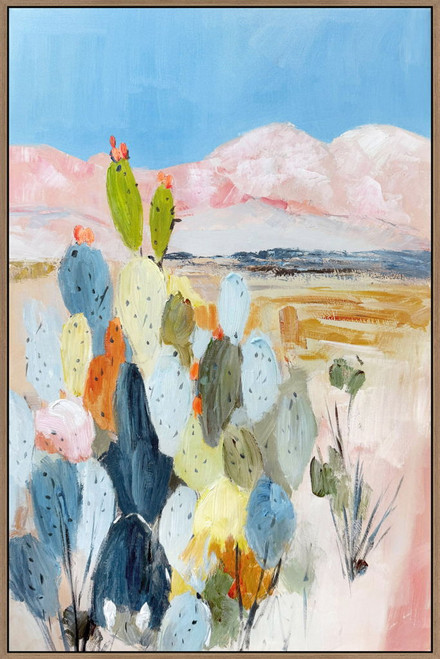 Desert Blush II Hand-Embellished Canvas In Frame - Natural / Pink