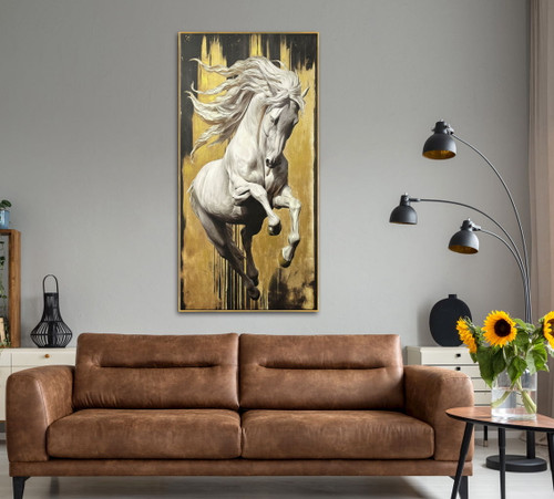 Ivory Ascent Hand-Embellished 3D Canvas In Frame - Gold / Brown