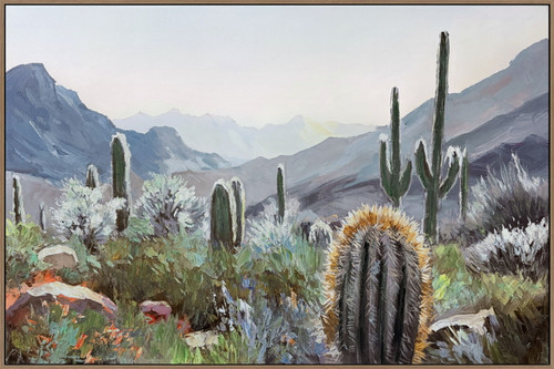 Sonoran Vista II Hand-Embellished Canvas In Frame - Gray / Blue