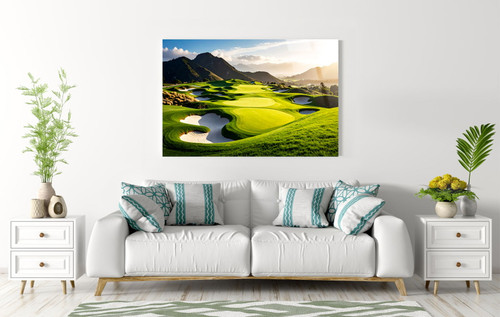 Sunlit Fairway Tempered Glass - Green / White