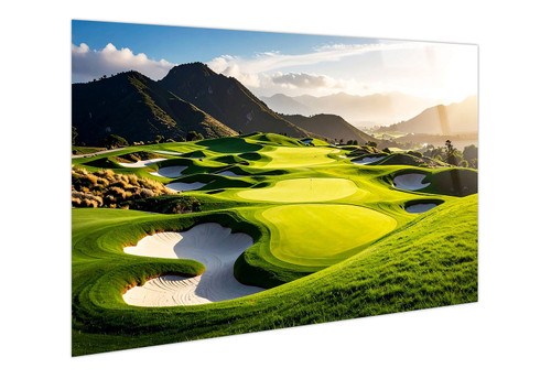 Sunlit Fairway Tempered Glass - Green / White