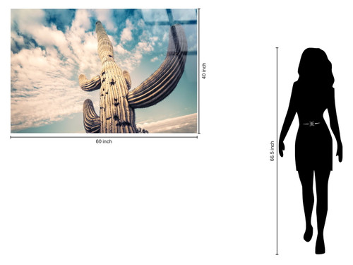 Desert Sentinel Tempered Glass - Beige / Teal