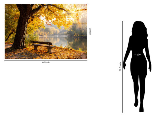 Autumn Lakeside Tempered Glass With Foil - Gold / Brown