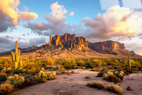 Sonoran Radiance Tempered Glass - Blue / Brown