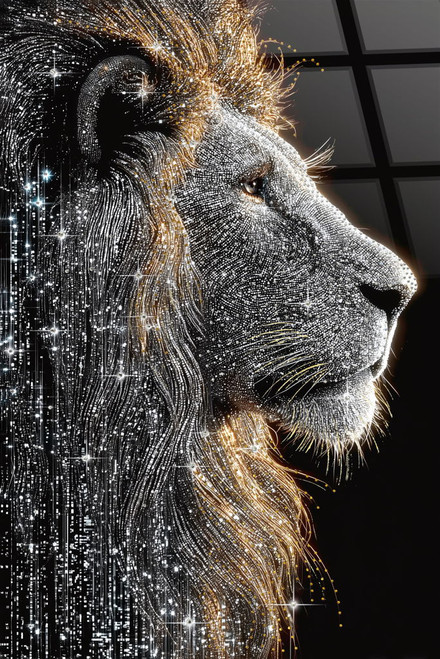 Starlit Sovereign I Tempered Glass With Foil & Rhinestones - Black / Gold