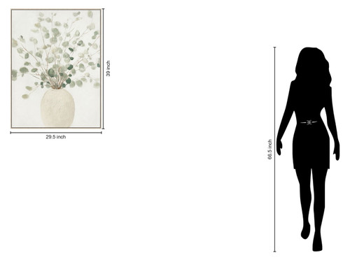 Soft Grove II Hand-Embellished Canvas In Frame - Ivory / Sage