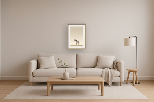 Quiet Stallion I Print on Paper In Frame - Beige / Brown