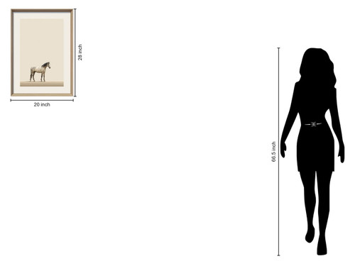 Quiet Stallion II Print on Paper In Frame - Cream / Beige