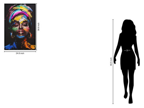 Chromatic Muse Hand-Embellished LED Canvas In Frame - Black / Multicolor