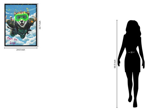 Skybound Roar II Hand-Embellished LED Canvas In Frame - Black / Blue