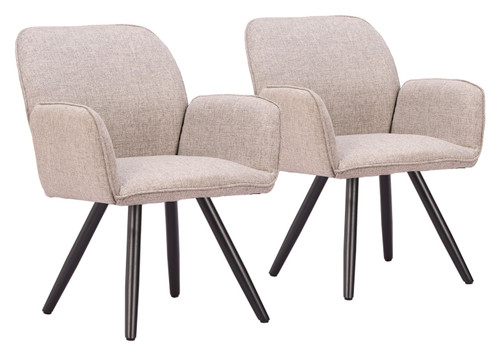 Sieve - Swivel Dining Chair (Set of 2) - Beige / Black