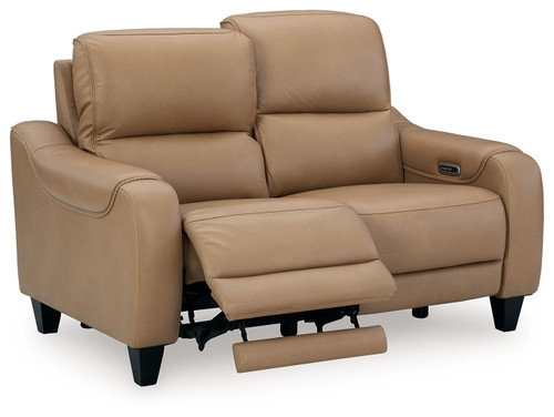Mosswell - Power Reclining Loveseat With Adj Headrest - Toffee