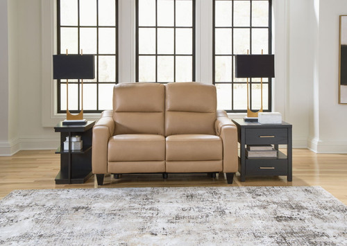 Mosswell - Power Reclining Loveseat With Adj Headrest - Toffee
