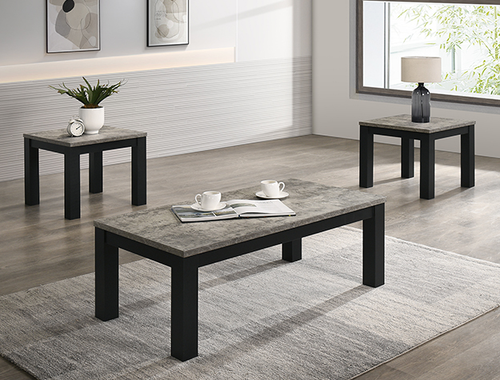 Theo Concrete Cocktail Table Set 4168SET-CC by Crown Mark
