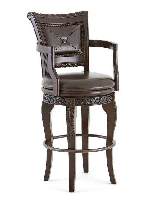Antoinette - PU Swivel Bar Chair - Dark Brown